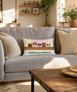 pardon my frenchie throw pillow double sided cartoon character design front and back cushion