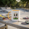 monster spike ceramic mug tough cartoon dog design color rim handle coffee mug