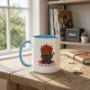 riff toff ceramic mug cartoon dog guitar rockstar design color rim handle coffee mug