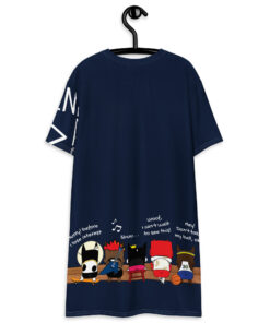 Women Tshirt dress navy back