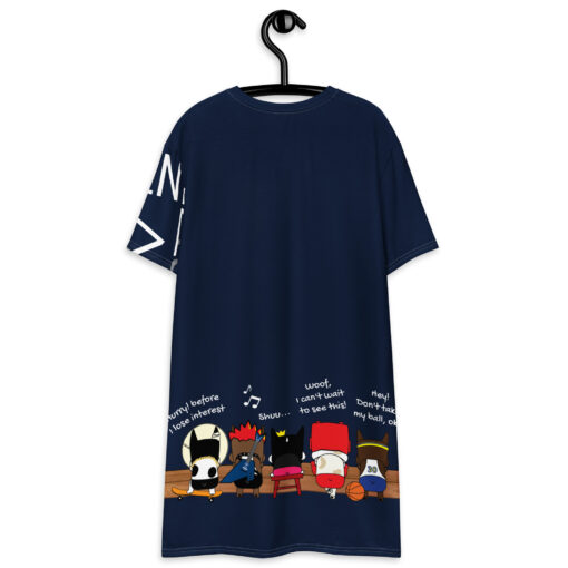 Women Tshirt dress navy back