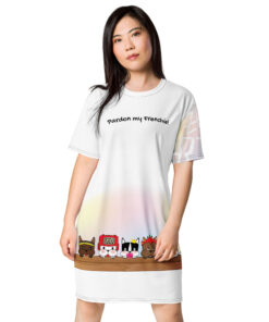 Women Tshirt dress white front woman