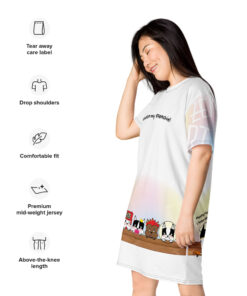 Women Tshirt dress white details