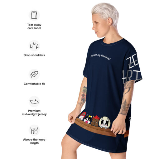 Women Tshirt dress navy details