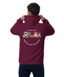 Unisex ECO Hoodie back burgundy man