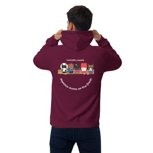 Unisex ECO Hoodie back burgundy man