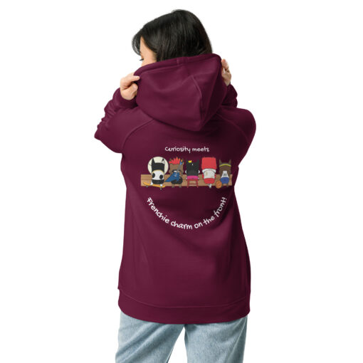 Unisex ECO Hoodie back burgundy woman