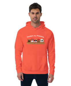 Unisex ECO Hoodie front orange man