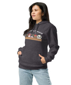 Unisex ECO Hoodie front grey woman