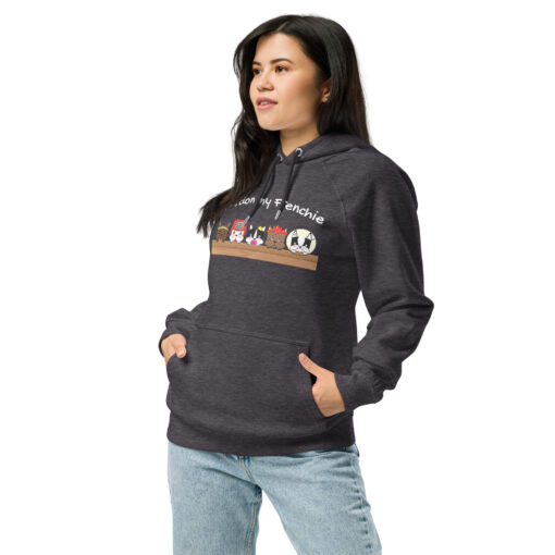 Unisex ECO Hoodie front grey woman