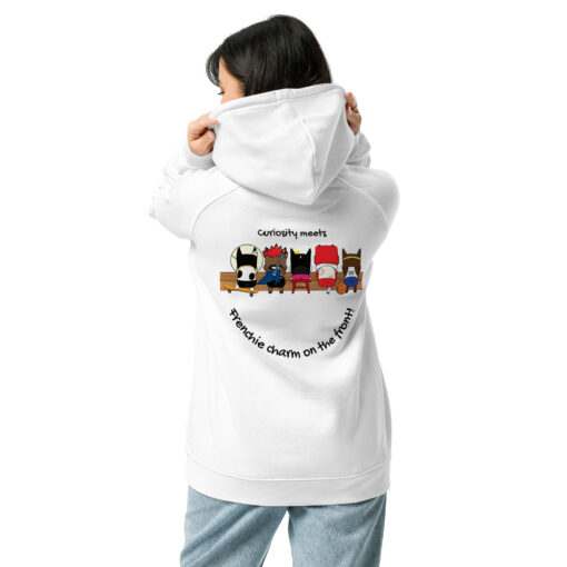 Unisex ECO Hoodie back white woman