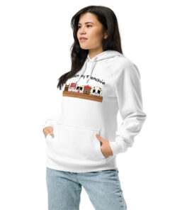 Unisex ECO Hoodie front white woman