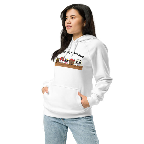 Unisex ECO Hoodie front white woman