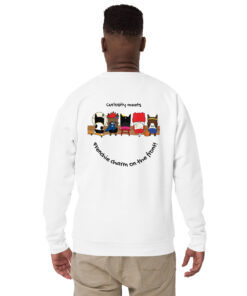 sweatshirt white back man