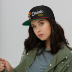 Snax Don Flat Bill Cap - Drink First, Talk Later Design
