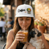 snax don flat bill cap coffee or pug cartoon embroidered hat streetwear style