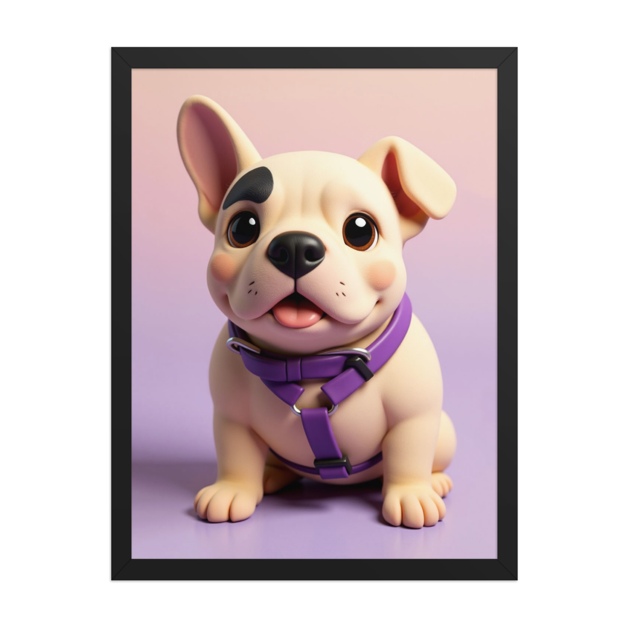 3d-cartoon-pet-portrait-black-framed