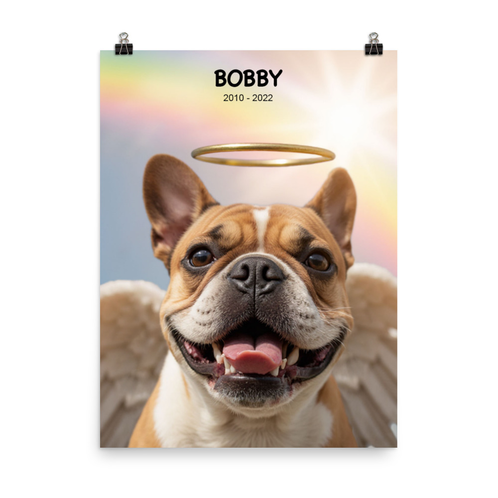 custom-pet-memorial-portrait-rainbow-sky-poster