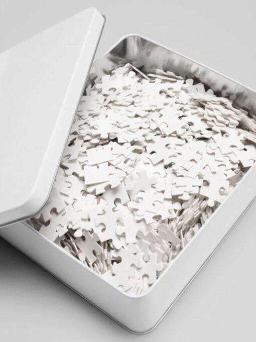Custom photo jigsaw puzzle with glossy finish and white tin box