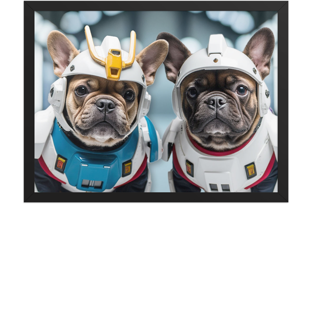 digital-gundam-pet-portrait-2-pets-black-framed