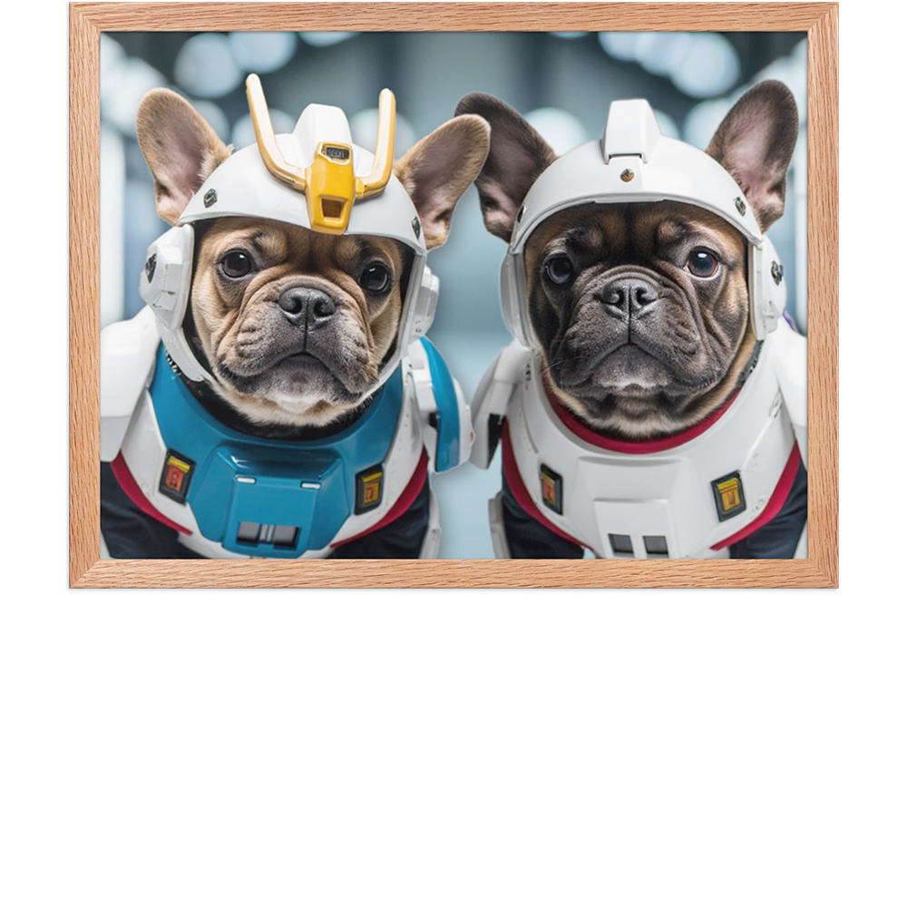 digital-gundam-pet-portrait-2-pets-redoak-framed