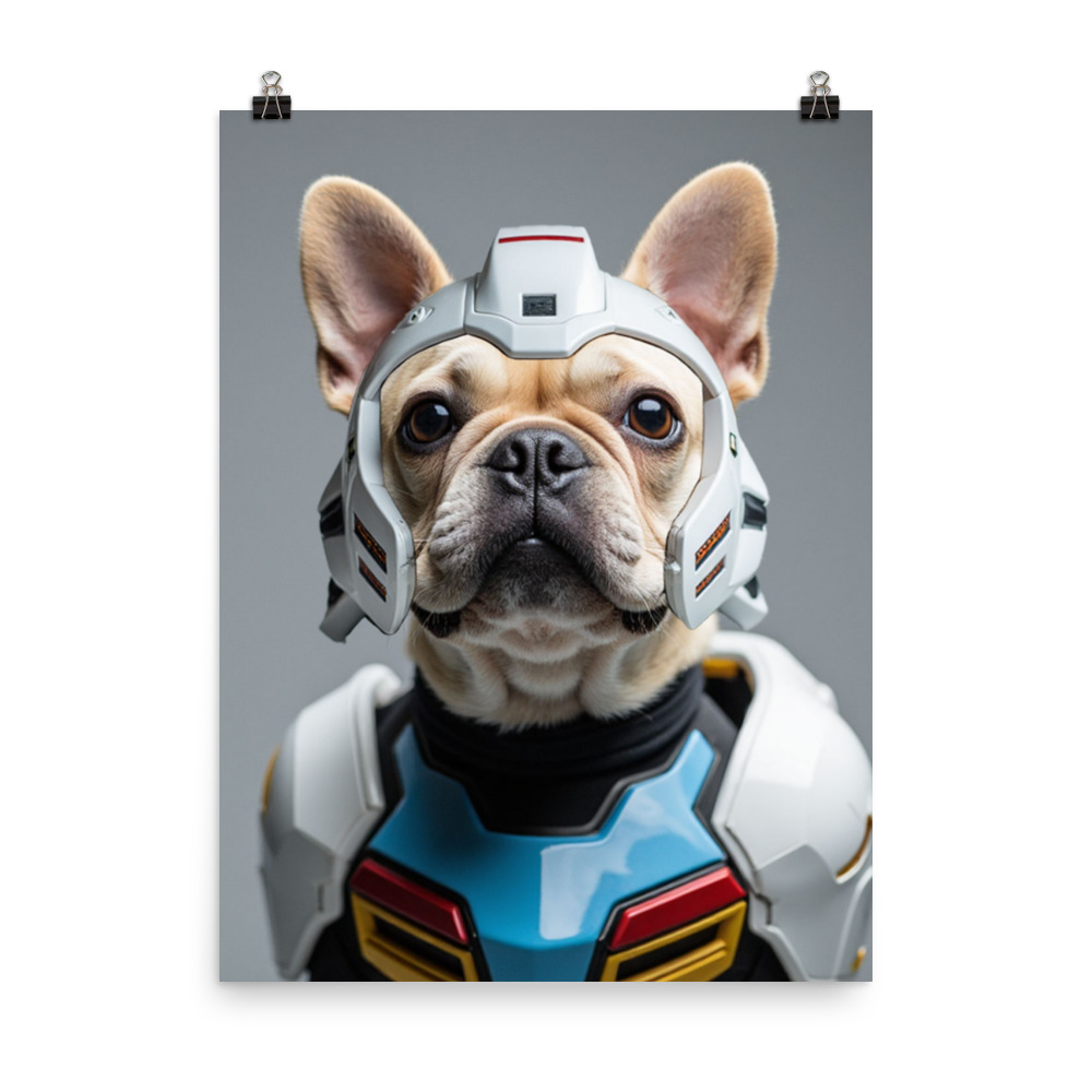 digital-gundam-pet-portrait-french-bulldog-poster