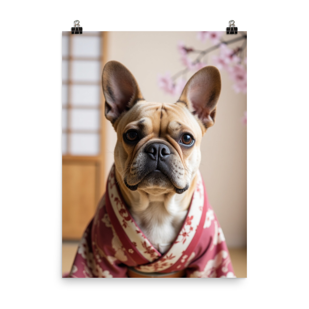 digital-kimono-female-pet-portrait-french-bulldog-poster