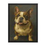 digital-oil-painting-pet-portrait-french-bulldog-Black-Framed