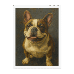 digital-oil-painting-pet-portrait-french-bulldog-White-Framed