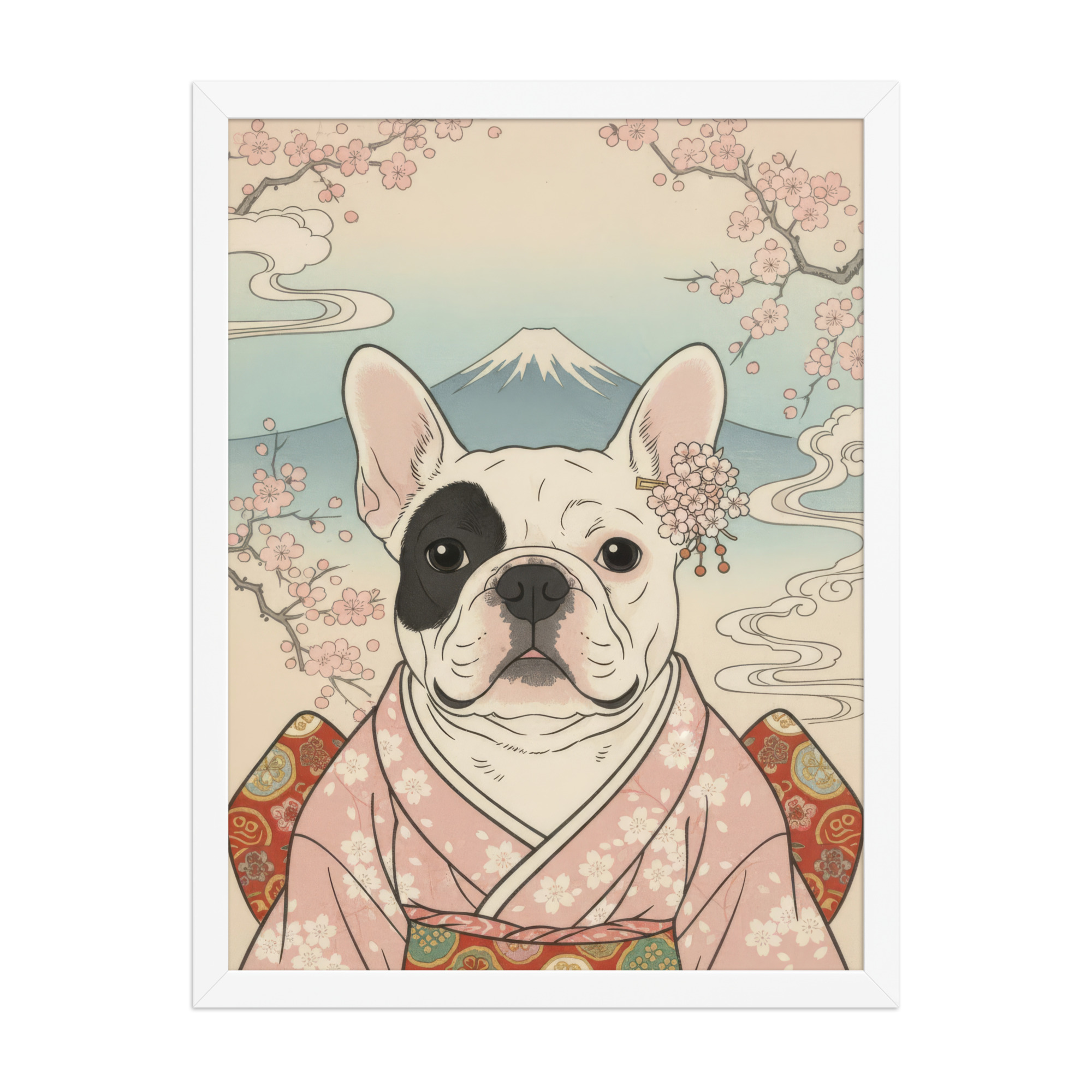 spring-female-japanese-semi-realistic-pet-portrait-white-framed