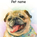Custom Digital Watercolor Pet Portrait with Name