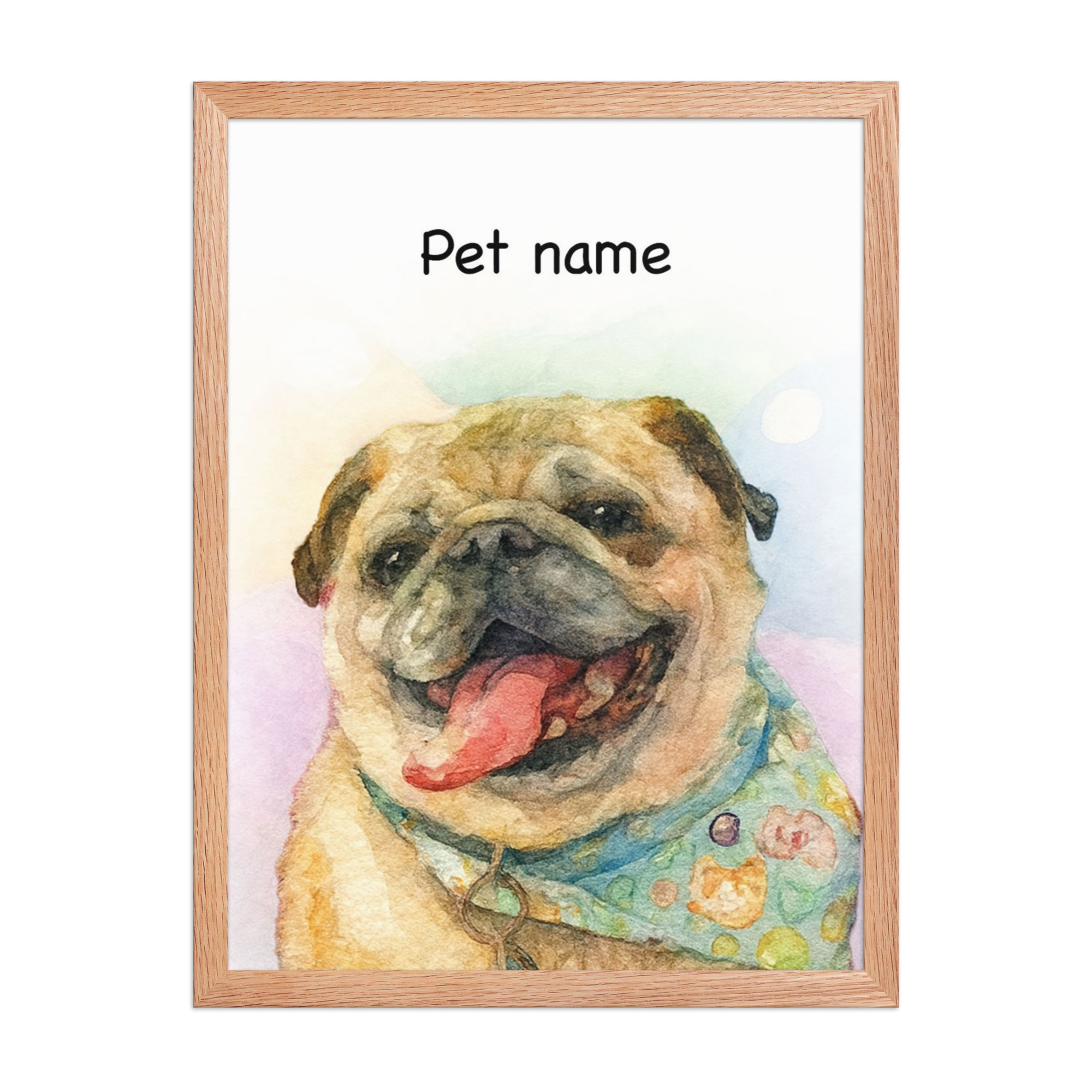 watercolor-pet-portrait-name-redoak-framed