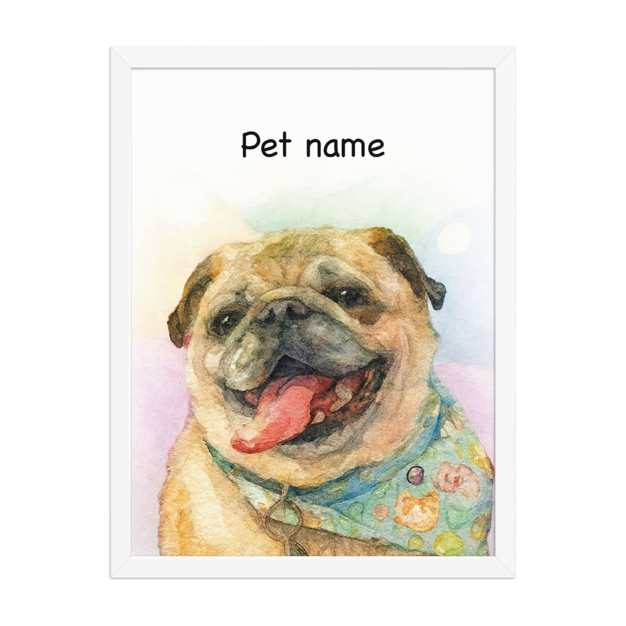 watercolor-pet-portrait-name-whtie-framed
