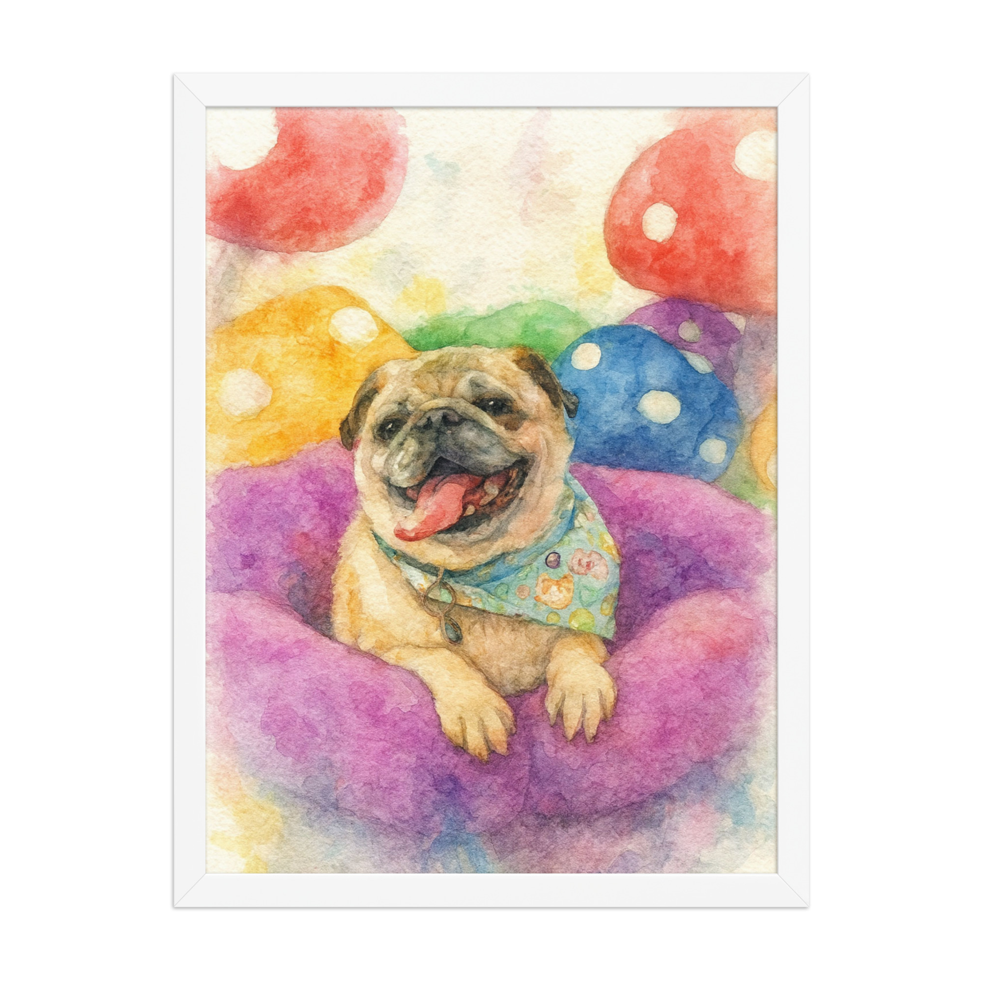watercolor-pet-portrait-whtie-framed