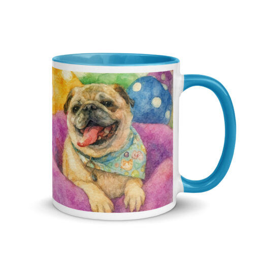 custom pet portrait mug with pet watercolor design