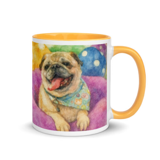 Custom Ceramic Mug 11oz with golden yellow color inside