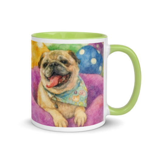Custom Ceramic Mug 11oz with green color inside