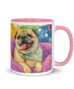 Custom Ceramic Mug 11oz with pink color inside