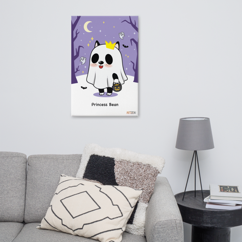 custom pet cartoon portrait from photo colorful dog illustration example