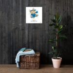 Muay Thai Cat Kaju Canvas Wall Art – “Stay Calm. Kick Problem Softly.” Motivational Cat Illustration