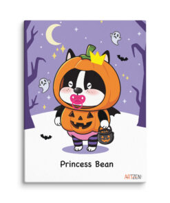 custom pet cartoon portrait example dog illustration halloween costume style canvas18x24